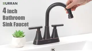 Oil Rubbed Bronze Bathroom Faucet Display｜DIY Bathroom Remodel｜Hurran 4 inch Bathroom Faucet