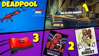 Find Deadpool's Big Black Marker & Deface Ghost or Shadow Posters - Fortnite Week 6