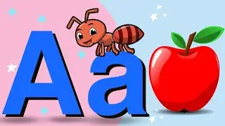 Песенка про фонетику ABC - обучающие видеопесни для малышей, буква А — яблоко, детские стишки, пе...