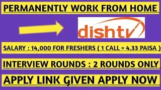 Permanently Work From Home|| Jobs in Dish Tv Tellicalling Jobs||100% Remote Jobs Profile|| Apply Now