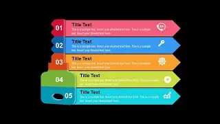 Design Slide 5 Step 3D Key Infographic di PowerPoint / Free Template PPT