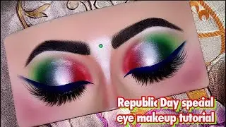 Republic Day Special Eye Makeup Tutorial | Tricolor Eye Makeup Look 🇮🇳🇮🇳