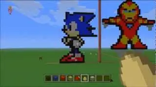 Minecraft Creative Mode - Pixel Art: Sonic