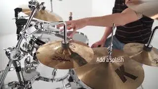 Add a cymbal and mic to your kit using the SC-CLRA Cymbal L-Arm with Ratchet Assembly