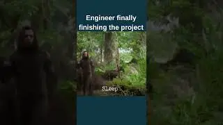 Engineer finally finishing a project