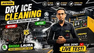 Skoda Laura Engine Bay Dry Ice Cleaning 🔥 | AUTOOL HTS 709 | Zero Water, Zero Damage