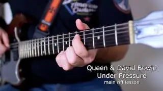 Queen & David Bowie Under Pressure Guitar Lesson (how to play Under Pressure main riff tutorial)