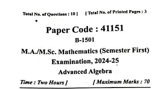 MJPRU M.A/M.Sc 1st Semester Mathematics 1st Paper 2024-2025