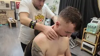 💈ASMR BARBER DEEP SLEEP TREATMENT & CRACKS - Chest,Armpit,Belly,Head,Neck,Throat,Back & Body Massage