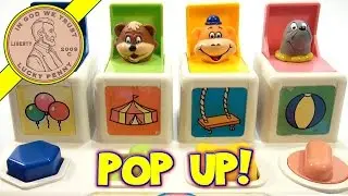 Animals Pop Up Toy - Bear, Monkey, Zebra & Seal, 1984 Shelcore