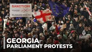 Protesters stage sit-in outside Georgia's Parliament in Tbilisi over disputed election results