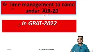 Time management to get top rank in GPAT-2022 || Daily schedule To crack GPAT2022 with top rank