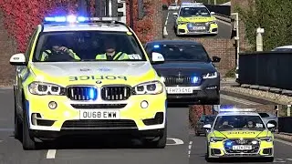 Surrey Police, Advanced Driver Training Unit, TPAC convoy on blue light run through Guildford.