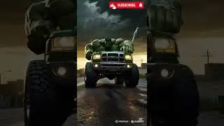 The Hulk is angrily pulling a car. #hulk #car #shorts
