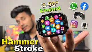 Hammer Stroke Smartwatch✅|| With 1.96&rdquo; Large LCD Display, inbuilt Games, Bluetooth Calling,