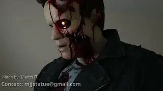 THE TERMINATOR LIFE-SIZE STATUE / Figure of Arnold Schwarzenegger from TRUCK SCENE 1984 Video