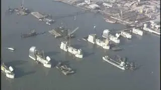 Thames Flood Barrier | Thames Barrier under construction | London Aerials | 1980's
