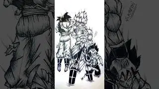 Broly vs Goku and Vegeta Speed drawing😳 #drawing #shorts #anime #goku #db