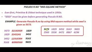 #4 Pseudo random numbers by Mid square method🎯🌋