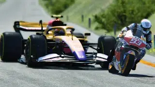 Honda RC213V MotoGP 2020 Marc Márquez vs F1 Repsol 2022 Racing Cars at Old Spa
