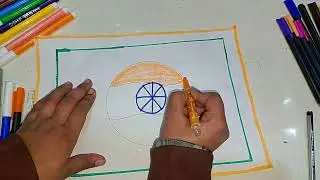 Indian Flag Drawing 🧡🤍💚 tricolour art🇮🇳#independencedayflag#drawingideas#art#drawing#painting#colors