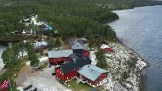 A scenic flight above Espedalen fjellstue og Espedalen fjellkirke - Norway