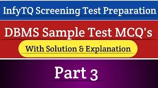 InfyTQ Sample Test DBMS and SQL MCQs with Solution and Explanation | Intellective Tech
