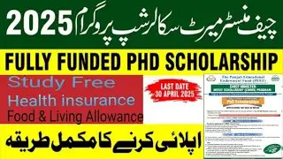 The Chief Minister Merit Scholarship (CMMS) 2025 avail the golden opportunity|Fully funded scholarsh