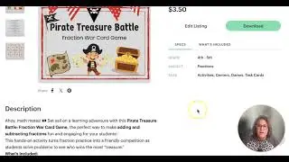 Set Sail for Learning Fun with the Pirate Treasure Fraction War Card Game!