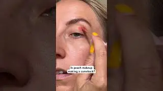 Is peach makeup making a comeback?👀 I hope so🍑 #peachmakeup #eyeshadow #rarebeauty #eyesmakeup