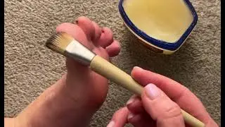 Brushing vaseline on my feet whisper ASMR. Relaxing for feet lovers
