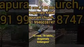 13 cent, Angamaly kidangoor,, 78 lakhs, 1.5 km from Angamaly town#youth face