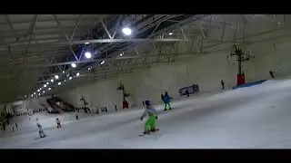 SNOcoat Grom rider Keira jibbing at Snow Factor (Salomon Huck Knife)