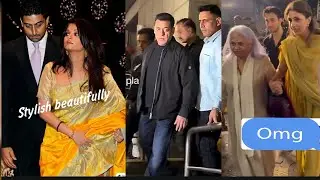 Aishwarya abhishek jaya shweta bachchan salman khan sunny deol watching Dharmender last ikkis movie