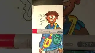 Drawing CrAzY ChArAcTeR using Copics! Inspired by gawx art! (#shorts) #art #doodle #satisfying