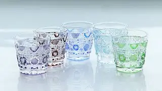 35ml edo kiriko sake glass 1 oz min shot glasses for whiskey, vodka, tequila#edokiriko #shotcups