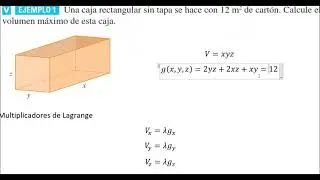 C&aacute;lculo Multivariado - Multiplicadores de Lagrange - explicaci&oacute;n ejemplos y ejercicios resueltos