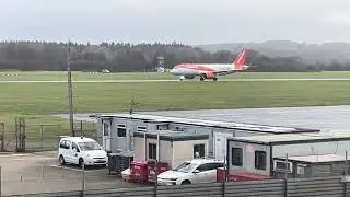 EasyJet A320 Neo & Aurigny Dornier-228 Departing Southampton airport Wet runway