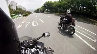 2014 S&T HYOSUNG X-5 motorcycle Spy shot (Kasinski X-5) 250cc single cylinder naked bike.