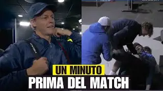 Cosi Sinner scioglie la tensione subito prima dei match: scarpe lanciate e risate in palestra.
