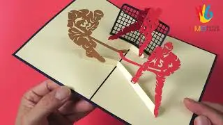 Sport 3D Greeting Card | Hockey Pop-up Card