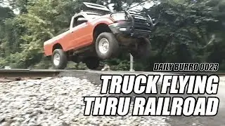 Truck Flying Thru Railroad! DB0023