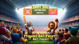 Zippy Zoo Cricket Match Part 1 | Tiger vs Lion | Fun Sports Nursery Rhyme for Kids