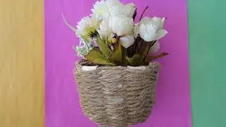 DIY Paper Cup Flower Basket/Mini Wicker Basket