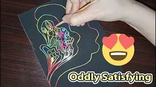Scratch Art Drawing 💖 Stress Relief Colorful Doodle Art 🤩 Scratch Paper Art #drawing #scratch #art