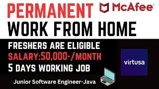 McAfee Permanent Work From Home Jobs For Freshers  Java Developer job  Salary50,000 Month