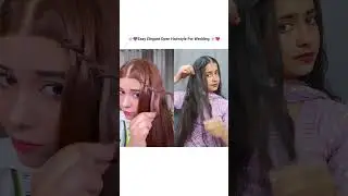 Easy Elegant Wedding Hairstyle For Open Hair 💗🌼#newpost #easy #wedding #bridal #hairstyle #ytshorts