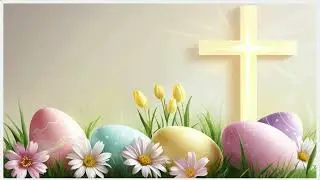 Easter Cross with Easter Eggs - TV Art - Screensaver - Wallpaper - Frame Art