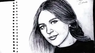 Dibujando a Irina Psareva con grafitos .