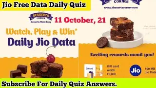 My Jio Recharge Quiz Answers | Watch Play and Win Daily Jio Data Answers | 11 October, 21 | Guess